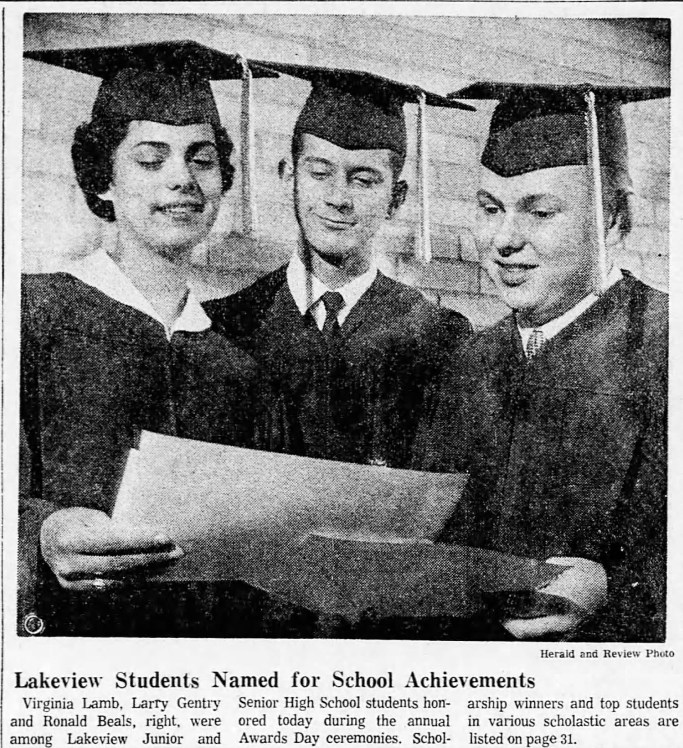 Lakeview students named for school achievements